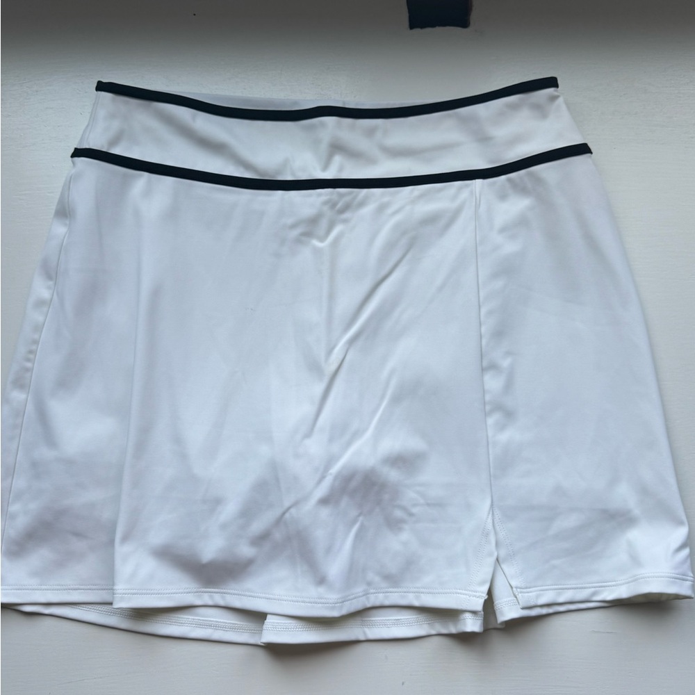 White Athletic Skirt with Black Trim